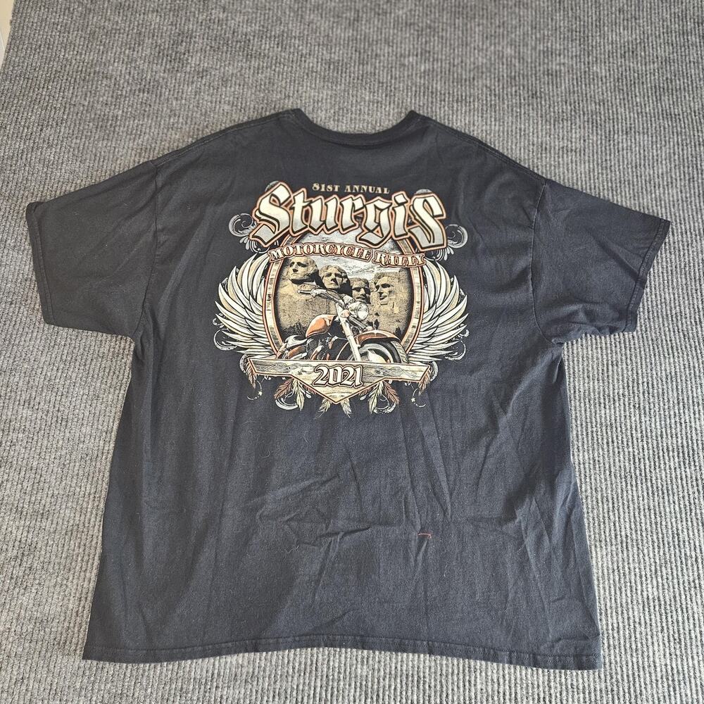 Sturgis Motorcycle Rally Shirt‎ Mens XL Black 81st Annual 2021 Mount Rushmore